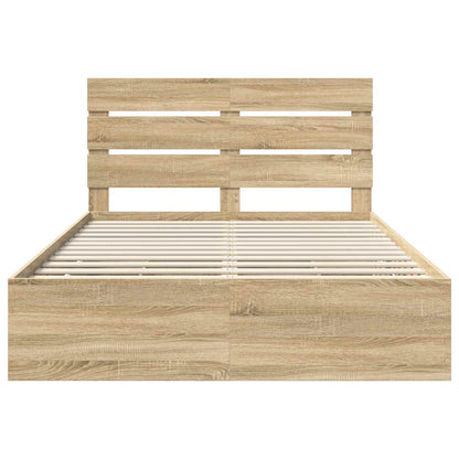 Struttura del letto con cassetto Rovere Sonoma 150 x 200 cm | homemem39