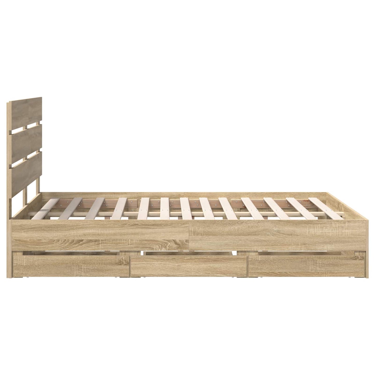Struttura del letto con cassetto Rovere Sonoma 150 x 200 cm | homemem39