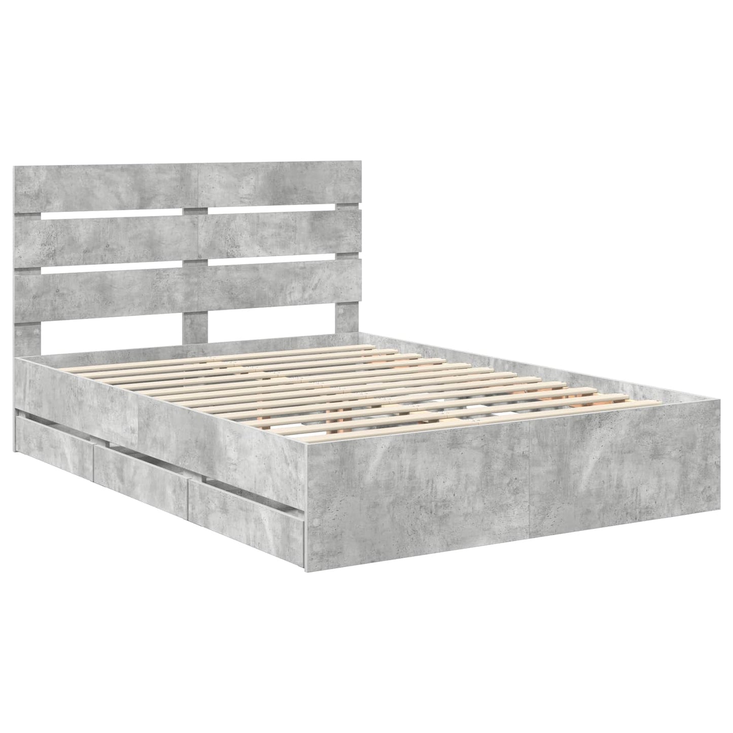 Struttura del letto con cassetto Grigio cemento 150 x 200 cm