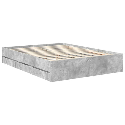 Struttura del letto con cassetto Grigio cemento 150 x 200 cm