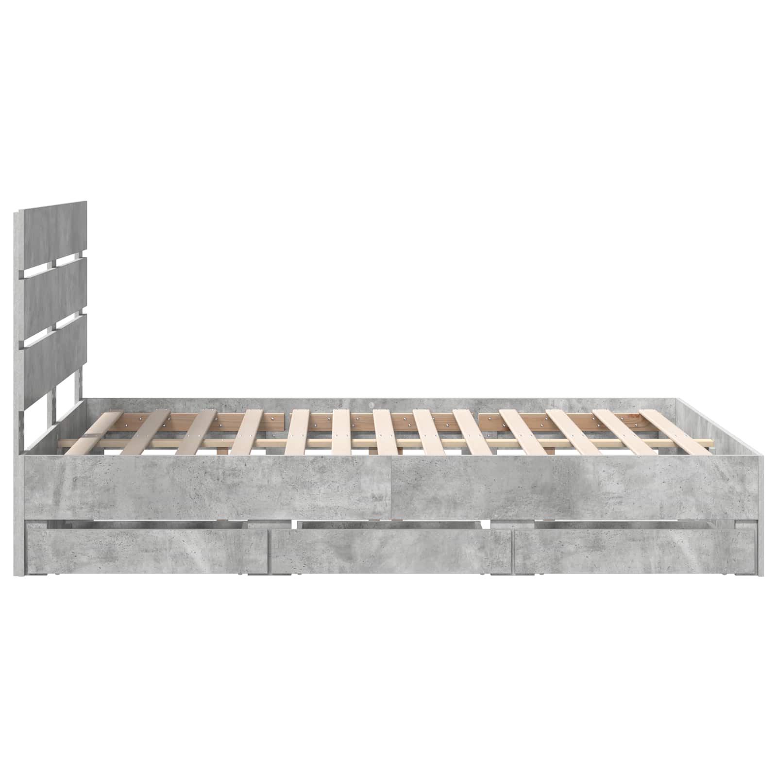 Struttura del letto con cassetto Grigio cemento 150 x 200 cm | homemem39
