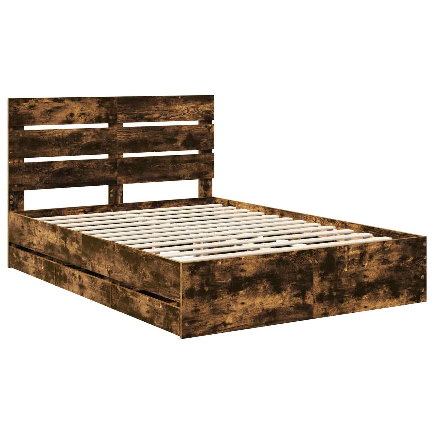 Struttura del letto con cassetto Rovere fumé 150 x 200 cm | homemem39