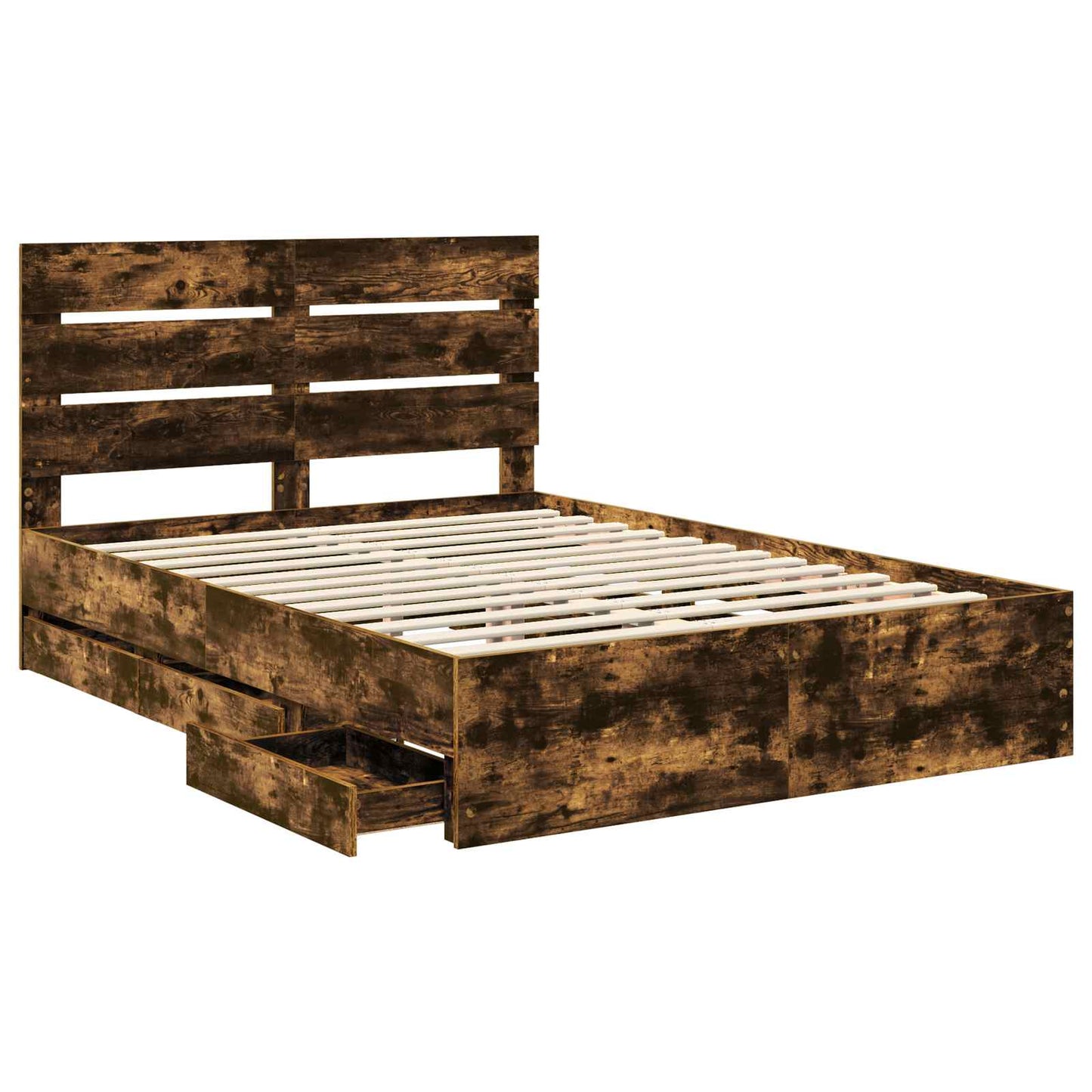 Struttura del letto con cassetto Rovere fumé 150 x 200 cm | homemem39