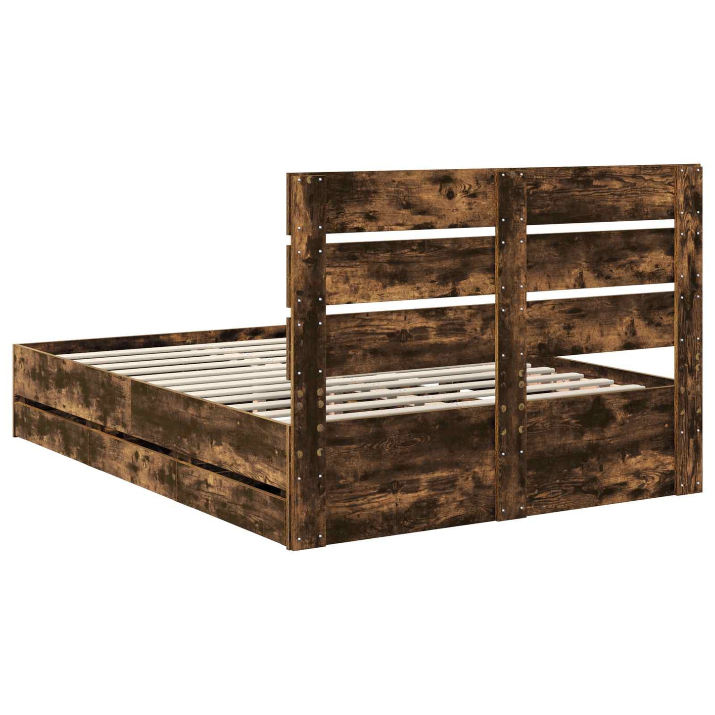 Struttura del letto con cassetto Rovere fumé 150 x 200 cm | homemem39