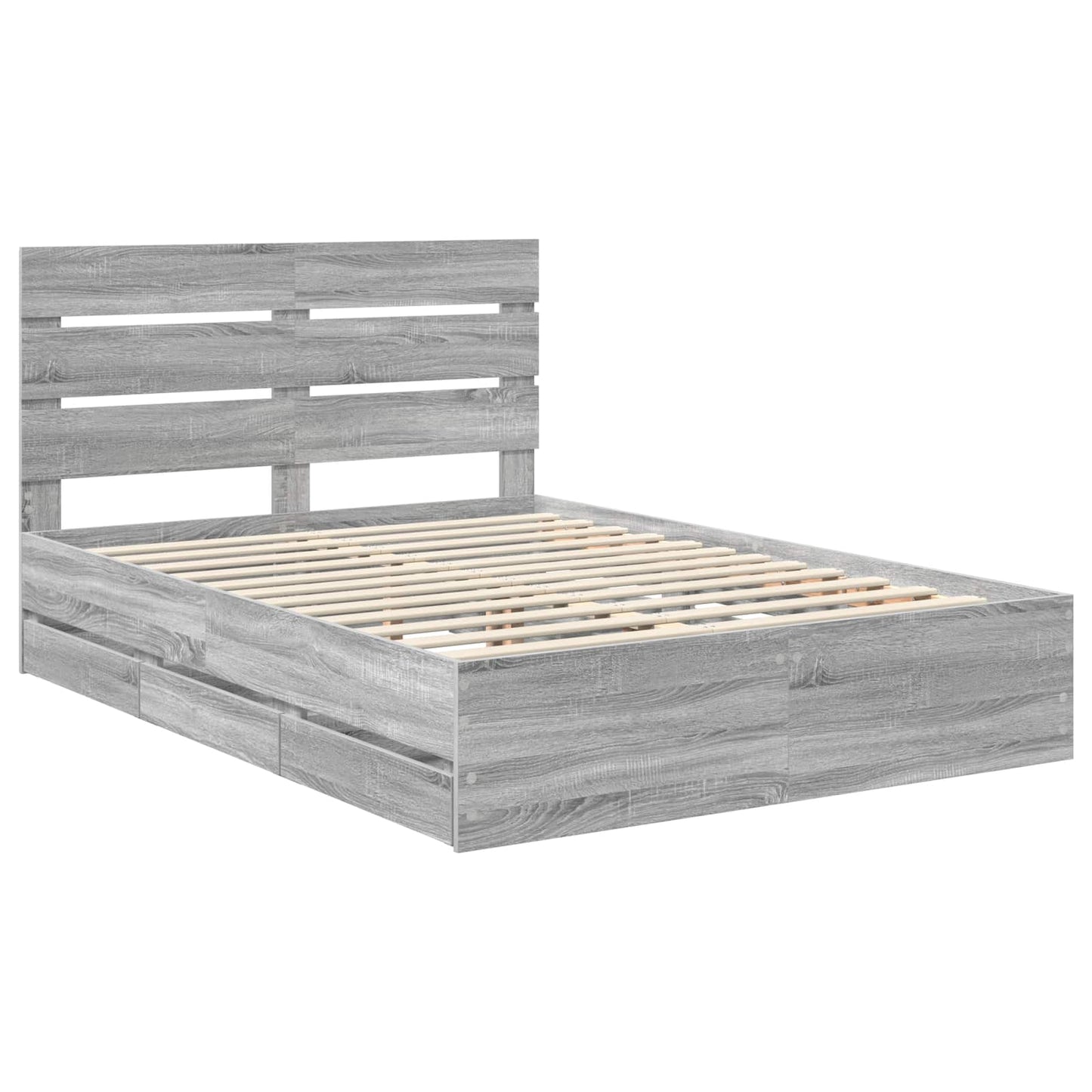 Struttura del letto con cassetto Grigio Sonoma 150 x 200 cm | homemem39