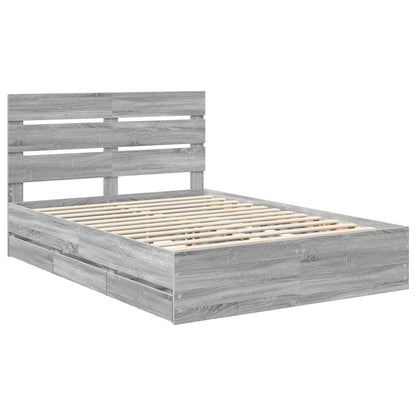 Struttura del letto con cassetto Grigio Sonoma 150 x 200 cm | homemem39