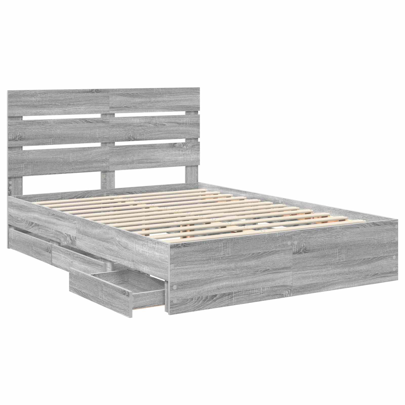 Struttura del letto con cassetto Grigio Sonoma 150 x 200 cm | homemem39