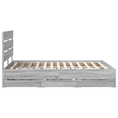 Struttura del letto con cassetto Grigio Sonoma 150 x 200 cm | homemem39