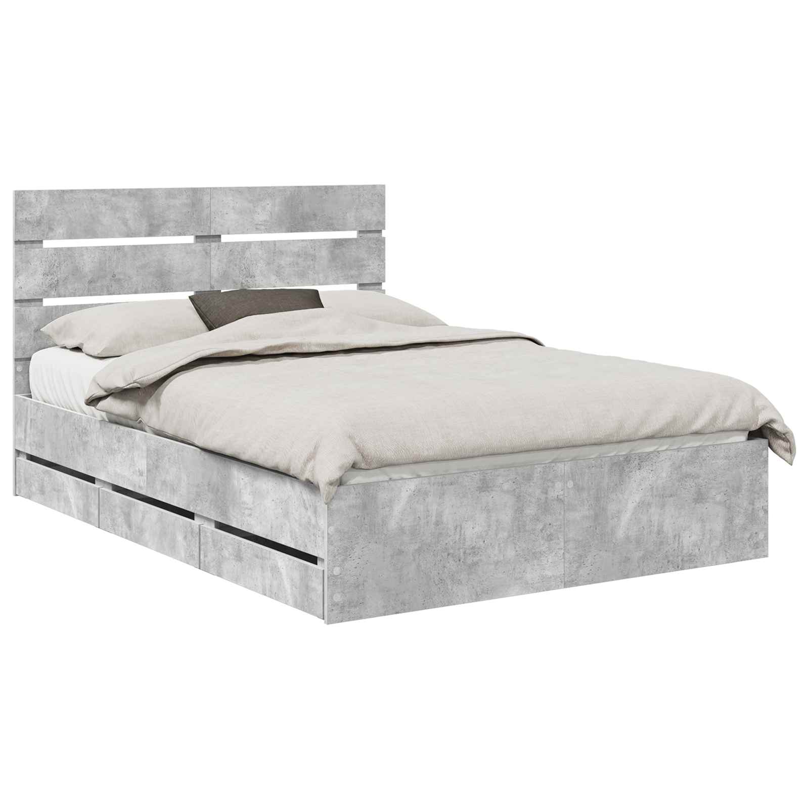 Struttura del letto con cassetto Grigio cemento 140 x 200 cm | homemem39