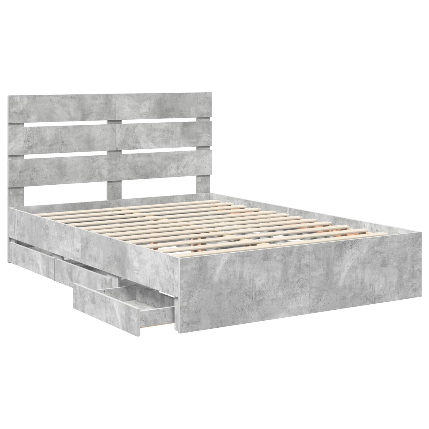 Struttura del letto con cassetto Grigio cemento 140 x 200 cm | homemem39