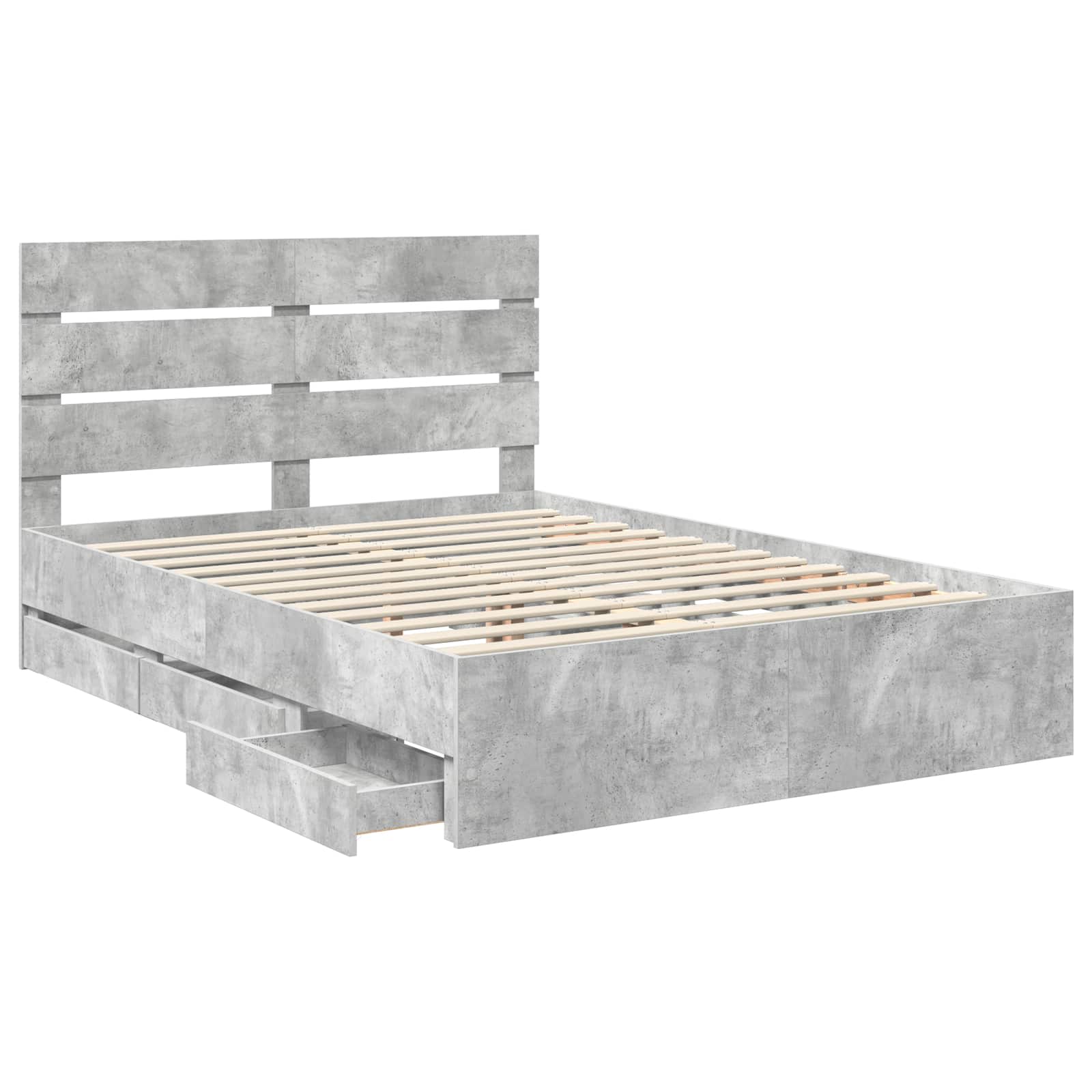 Struttura del letto con cassetto Grigio cemento 140 x 200 cm | homemem39