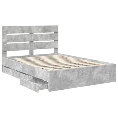 Struttura del letto con cassetto Grigio cemento 140 x 200 cm | homemem39