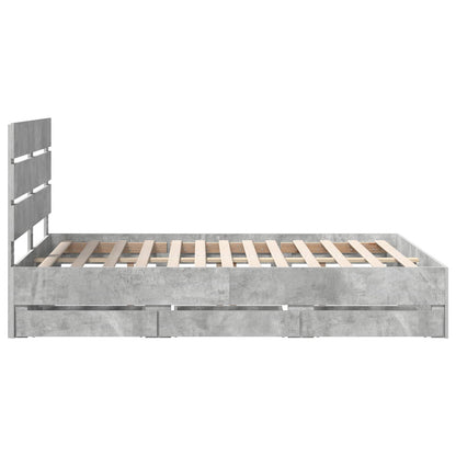 Struttura del letto con cassetto Grigio cemento 140 x 200 cm | homemem39