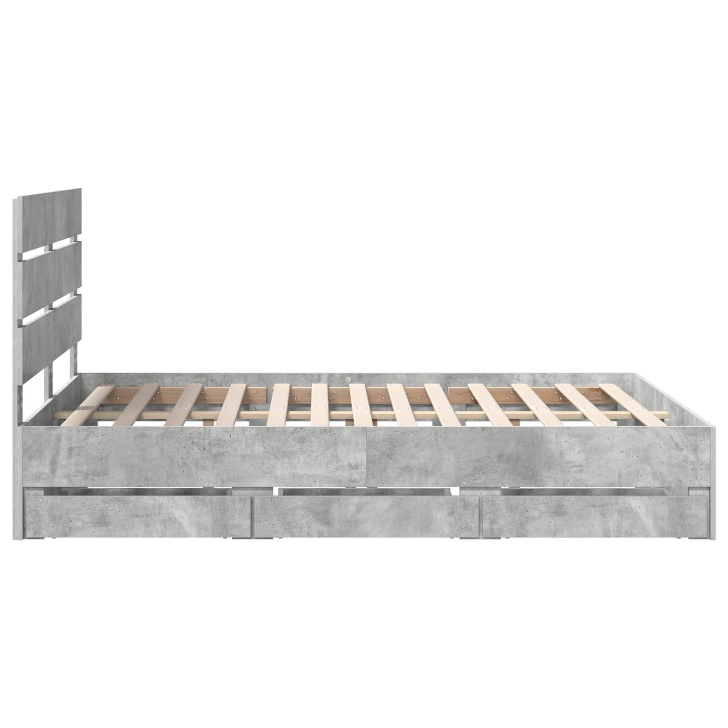 Struttura del letto con cassetto Grigio cemento 140 x 200 cm