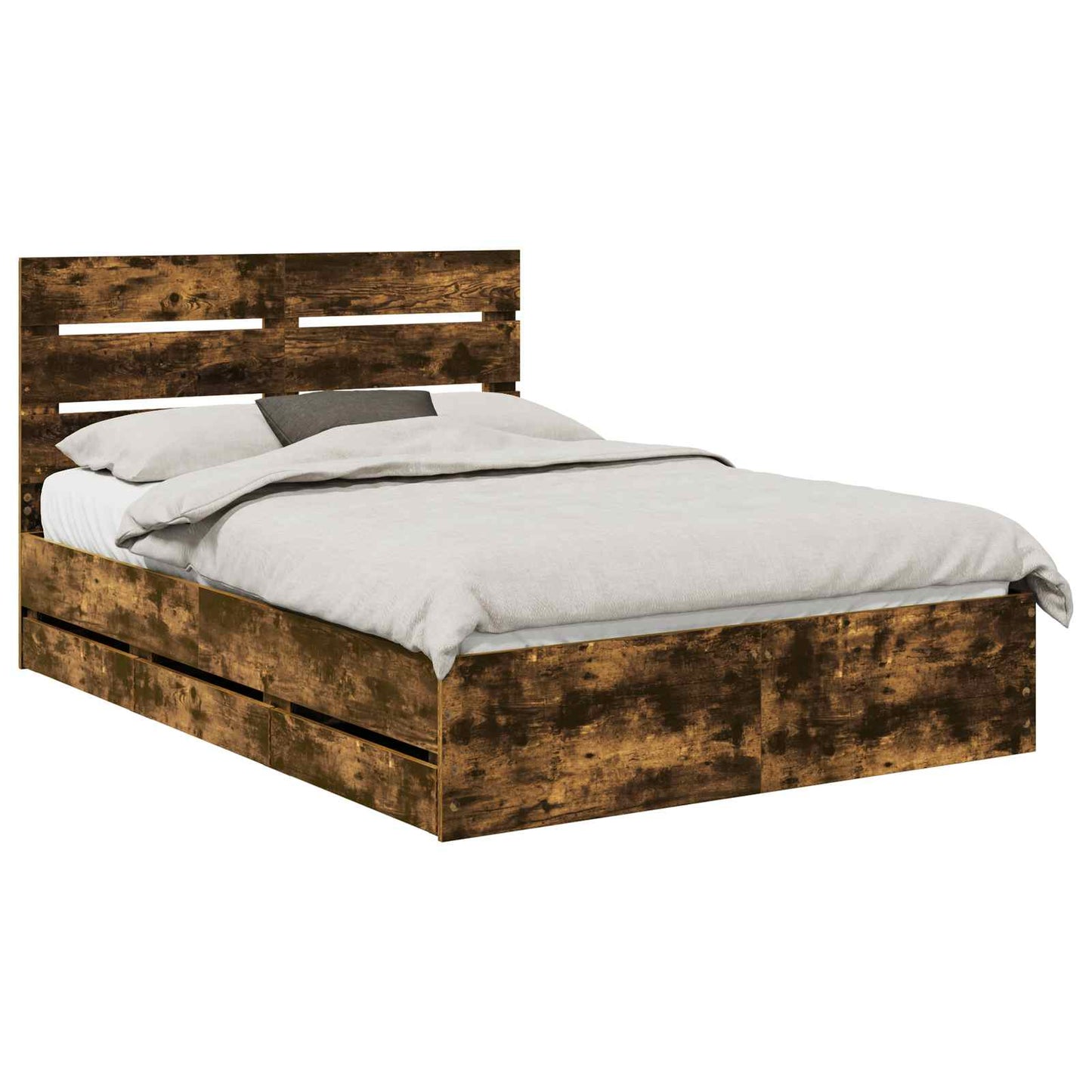 Struttura del letto con cassetto Rovere fumé 140 x 190 cm