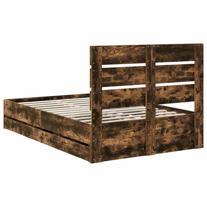 Struttura del letto con cassetto Rovere fumé 135 x 190 cm | homemem39