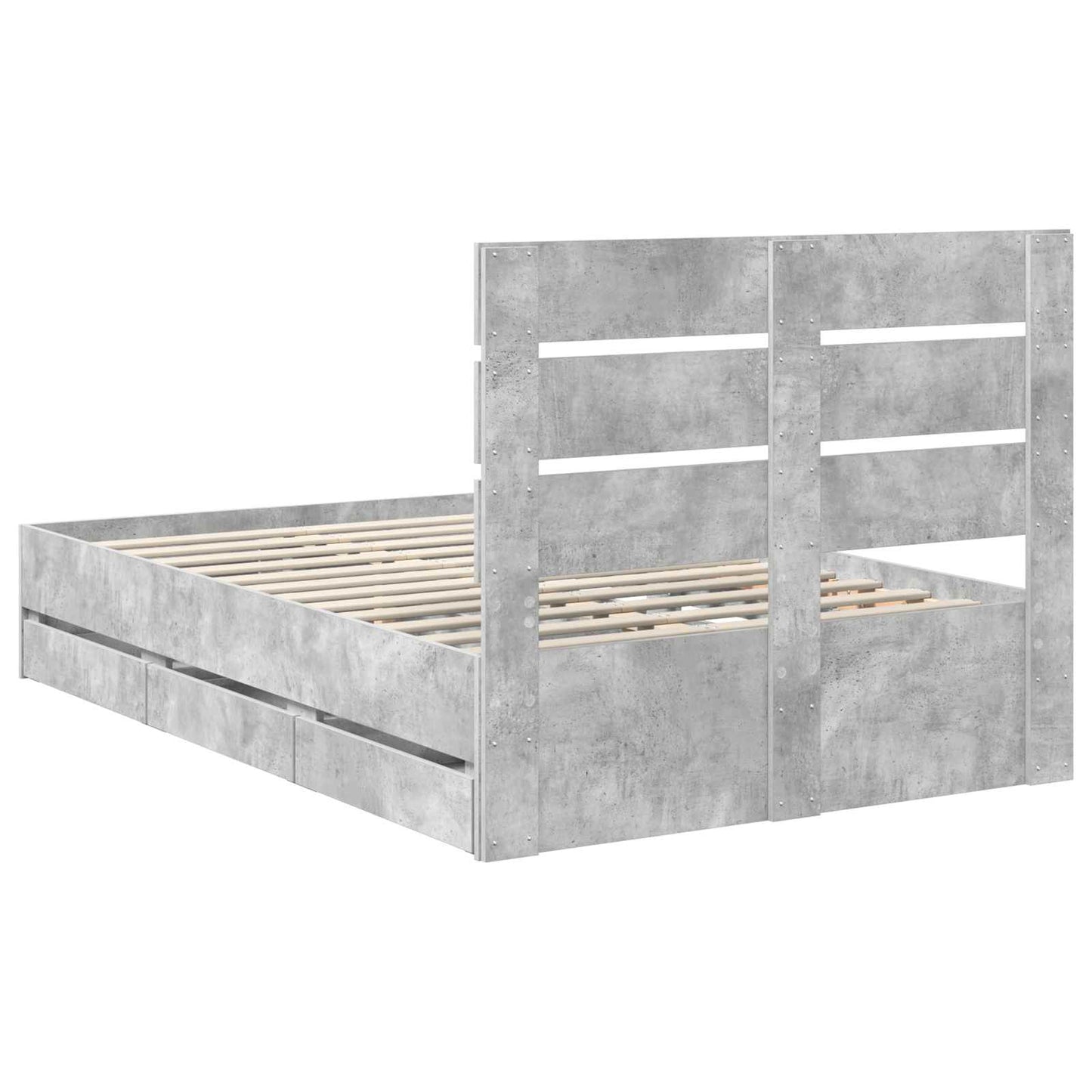 Struttura del letto con cassetto Grigio cemento 120 x 200 cm