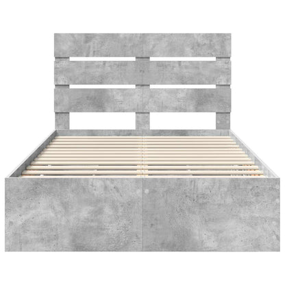 Struttura del letto con cassetto Grigio cemento 120 x 200 cm