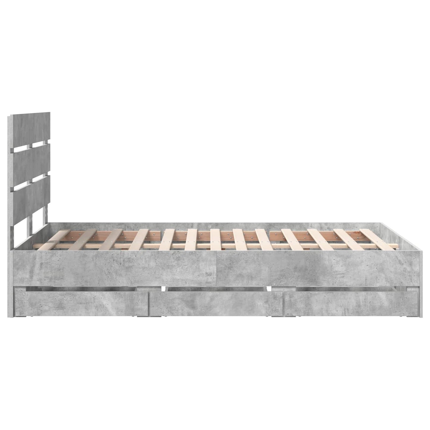 Struttura del letto con cassetto Grigio cemento 120 x 200 cm