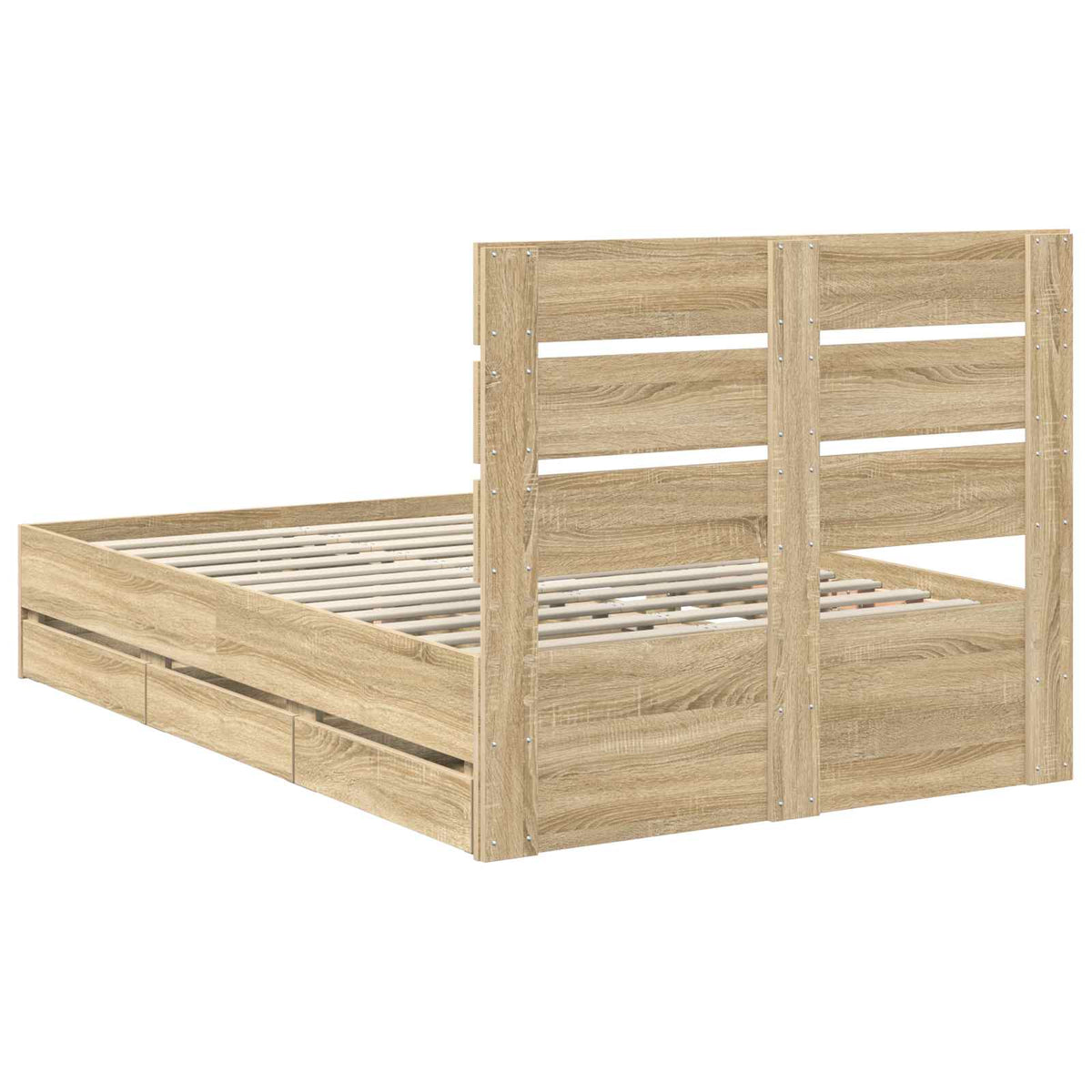 Struttura del letto con cassetto Rovere Sonoma 120 x 190 cm - homemem39