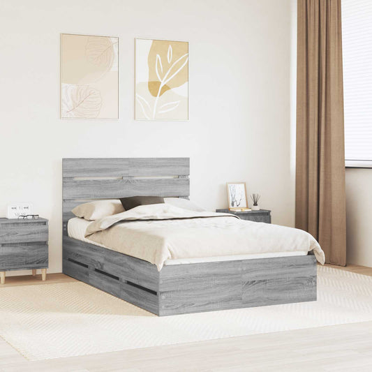 Struttura del letto con cassetto Grigio Sonoma 120 x 190 cm