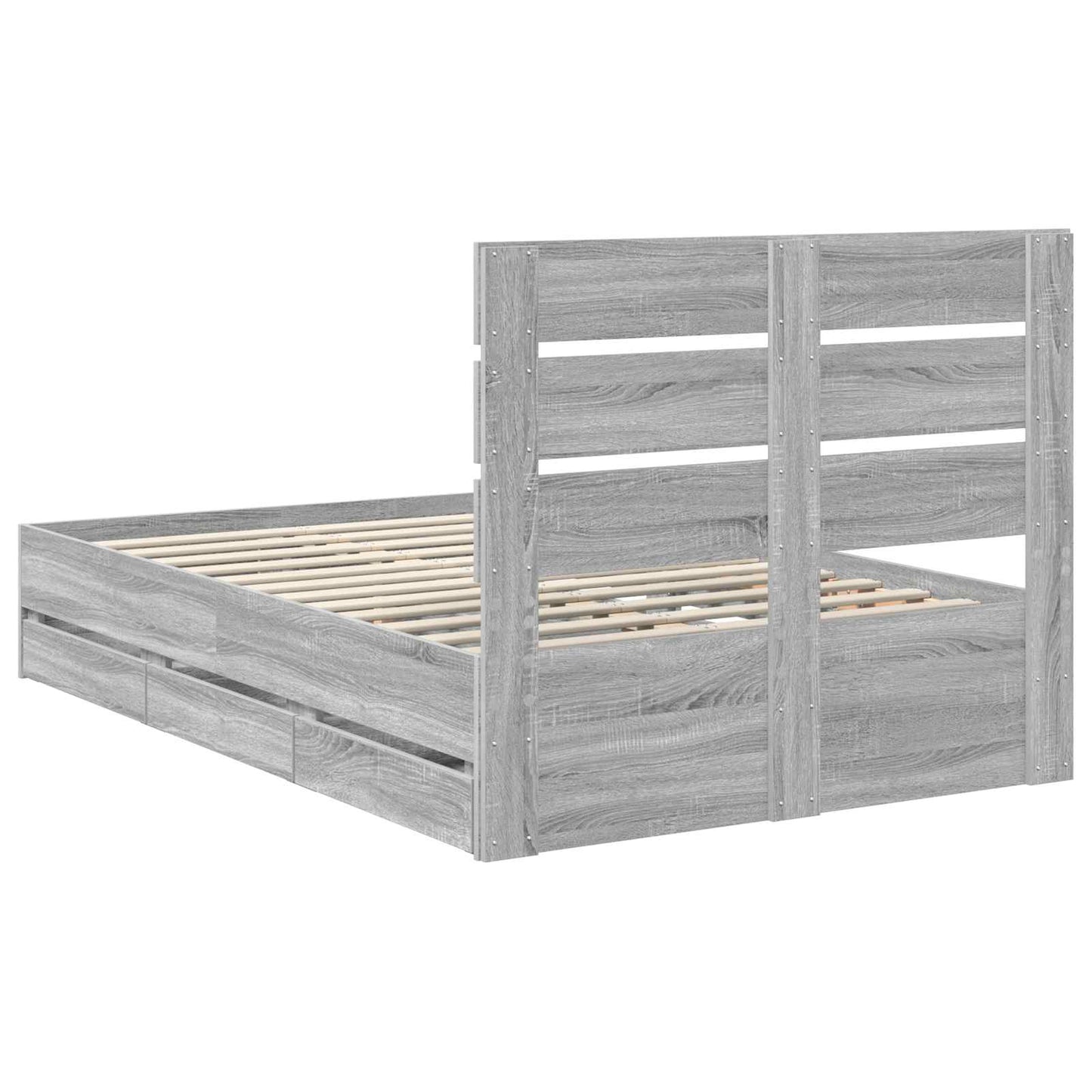 Struttura del letto con cassetto Grigio Sonoma 120 x 190 cm - homemem39