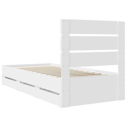 Struttura del letto Bianco 100 x 200 cm Legno Ingegnerizzato | homemem39