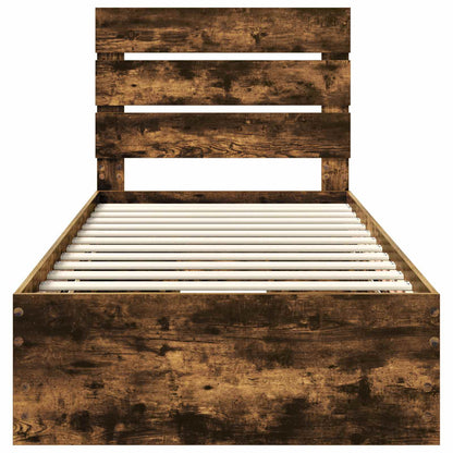 Struttura del letto con cassetto Rovere fumé 90 x 190 cm