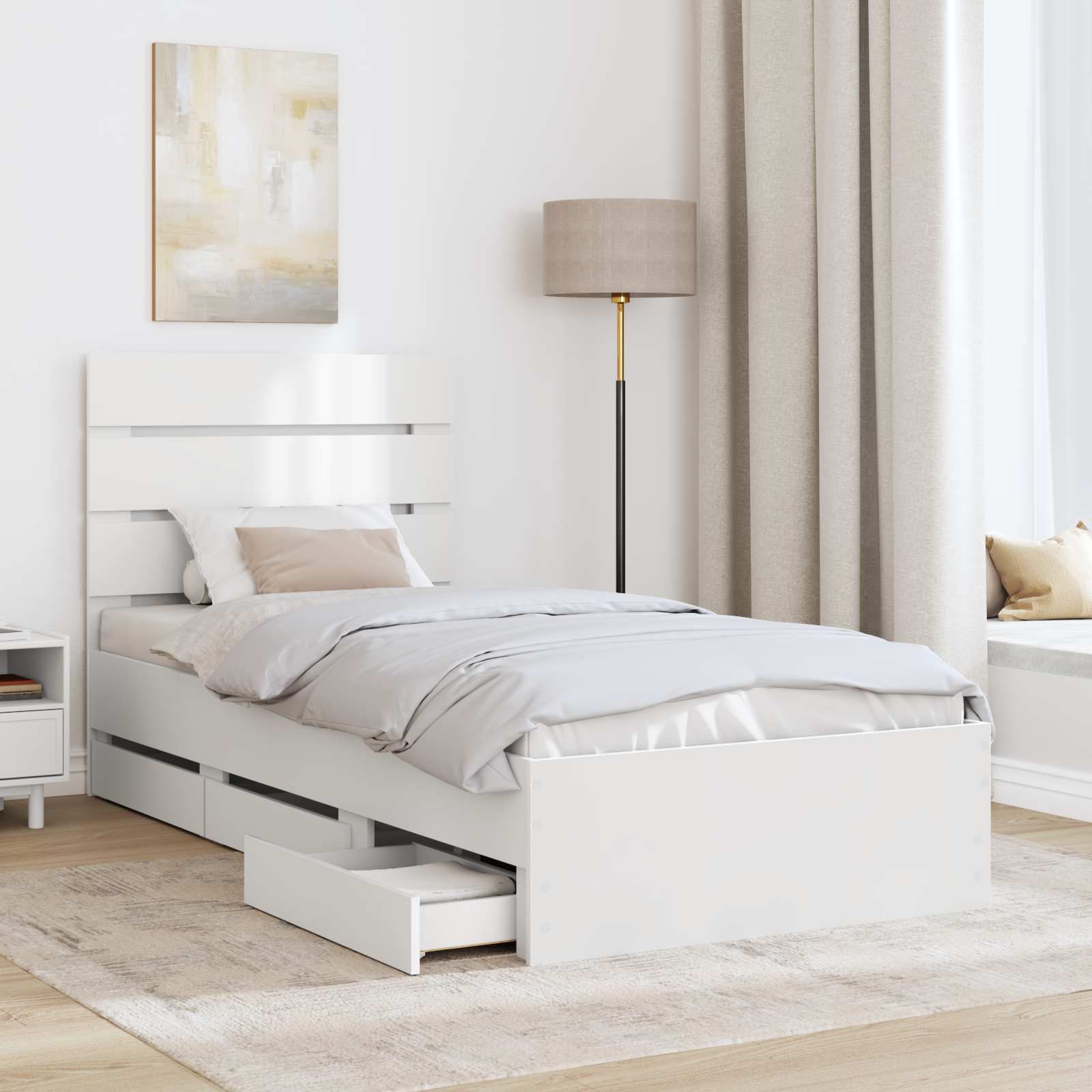 Struttura del letto Bianco 90 x 190 cm Legno Ingegnerizzato | homemem39