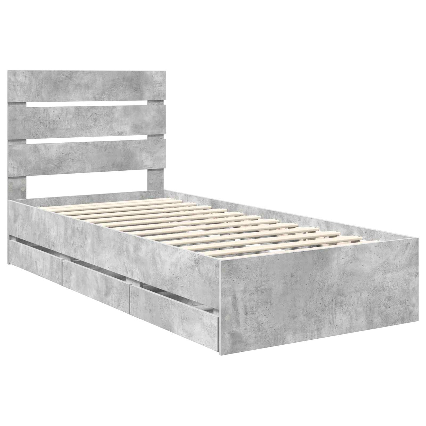 Struttura del letto con cassetto Grigio cemento 90 x 190 cm | homemem39