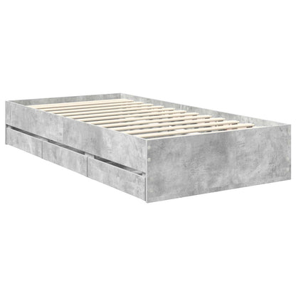 Struttura del letto con cassetto Grigio cemento 90 x 190 cm | homemem39