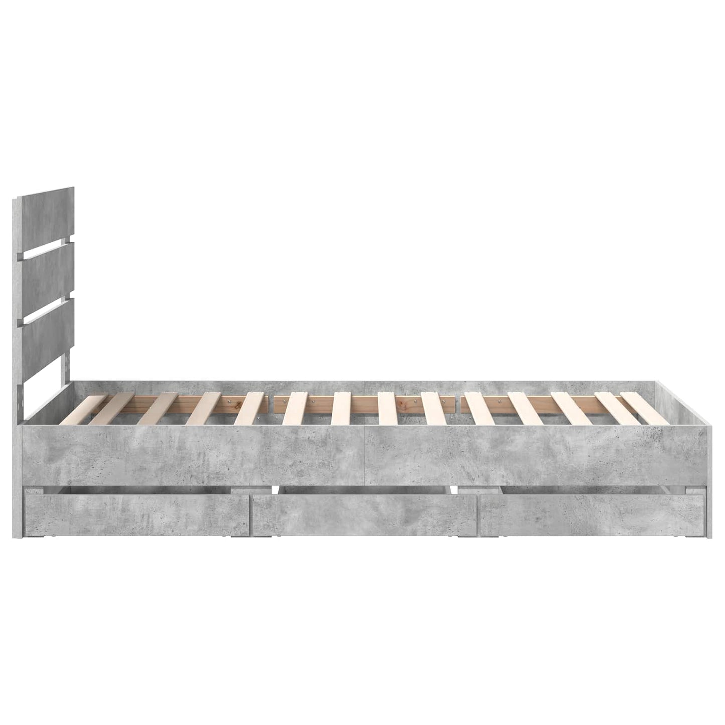 Struttura del letto con cassetto Grigio cemento 90 x 190 cm | homemem39