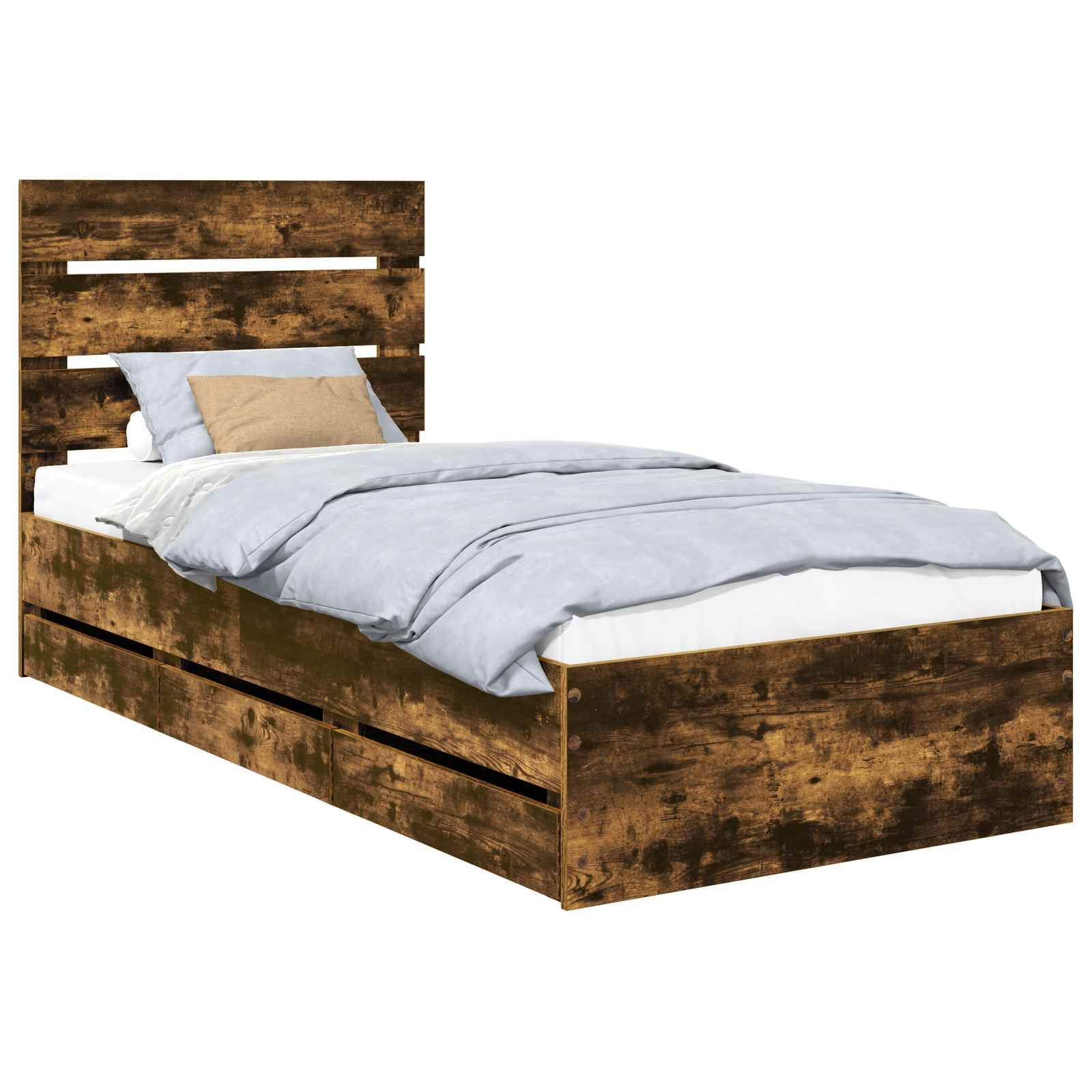 Struttura del letto con cassetto Rovere fumé 90 x 190 cm | homemem39