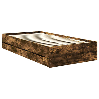 Struttura del letto con cassetto Rovere fumé 90 x 190 cm | homemem39