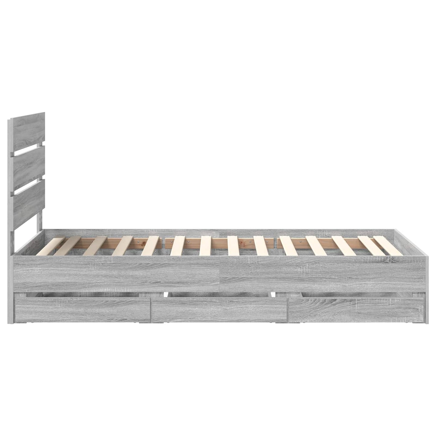Struttura del letto con cassetto Grigio Sonoma 90 x 190 cm | homemem39