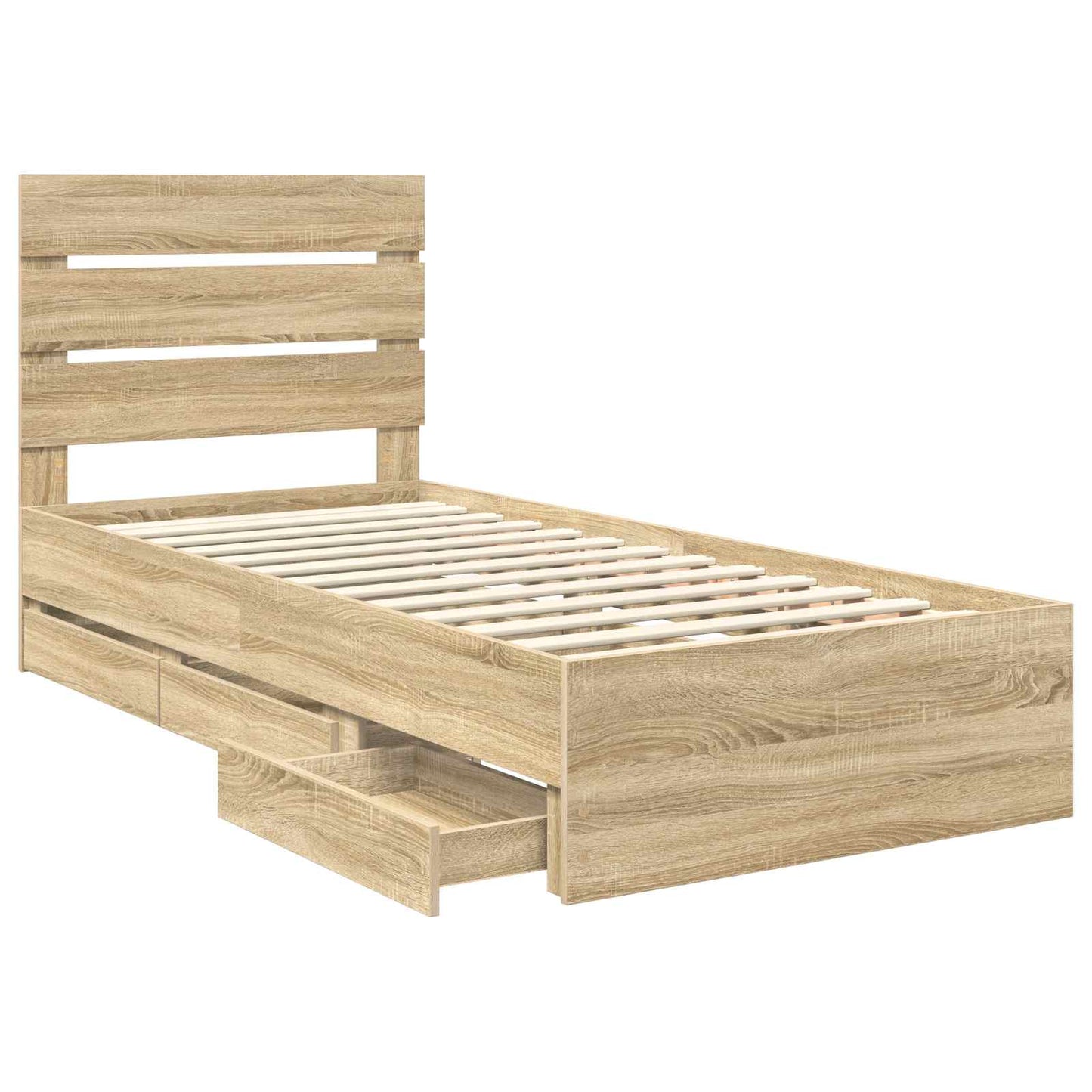 Struttura del letto con cassetto Rovere Sonoma 75 x 190 cm
