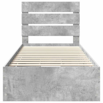 Struttura del letto con cassetto Grigio cemento 75 x 190 cm | homemem39