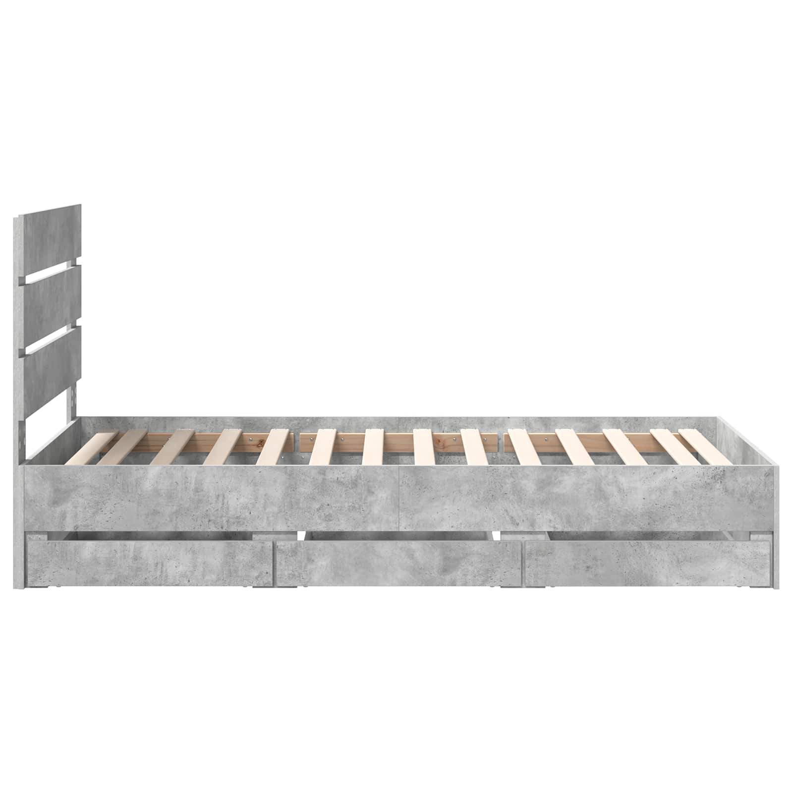 Struttura del letto con cassetto Grigio cemento 75 x 190 cm | homemem39