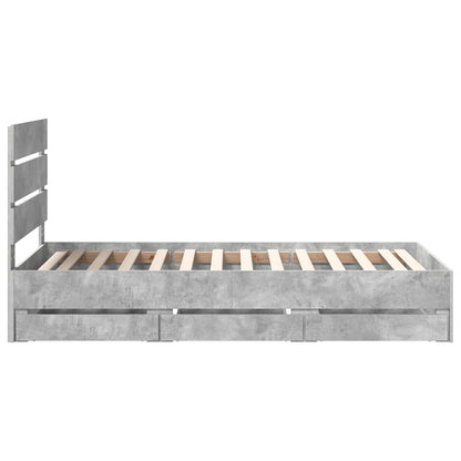 Struttura del letto con cassetto Grigio cemento 75 x 190 cm | homemem39