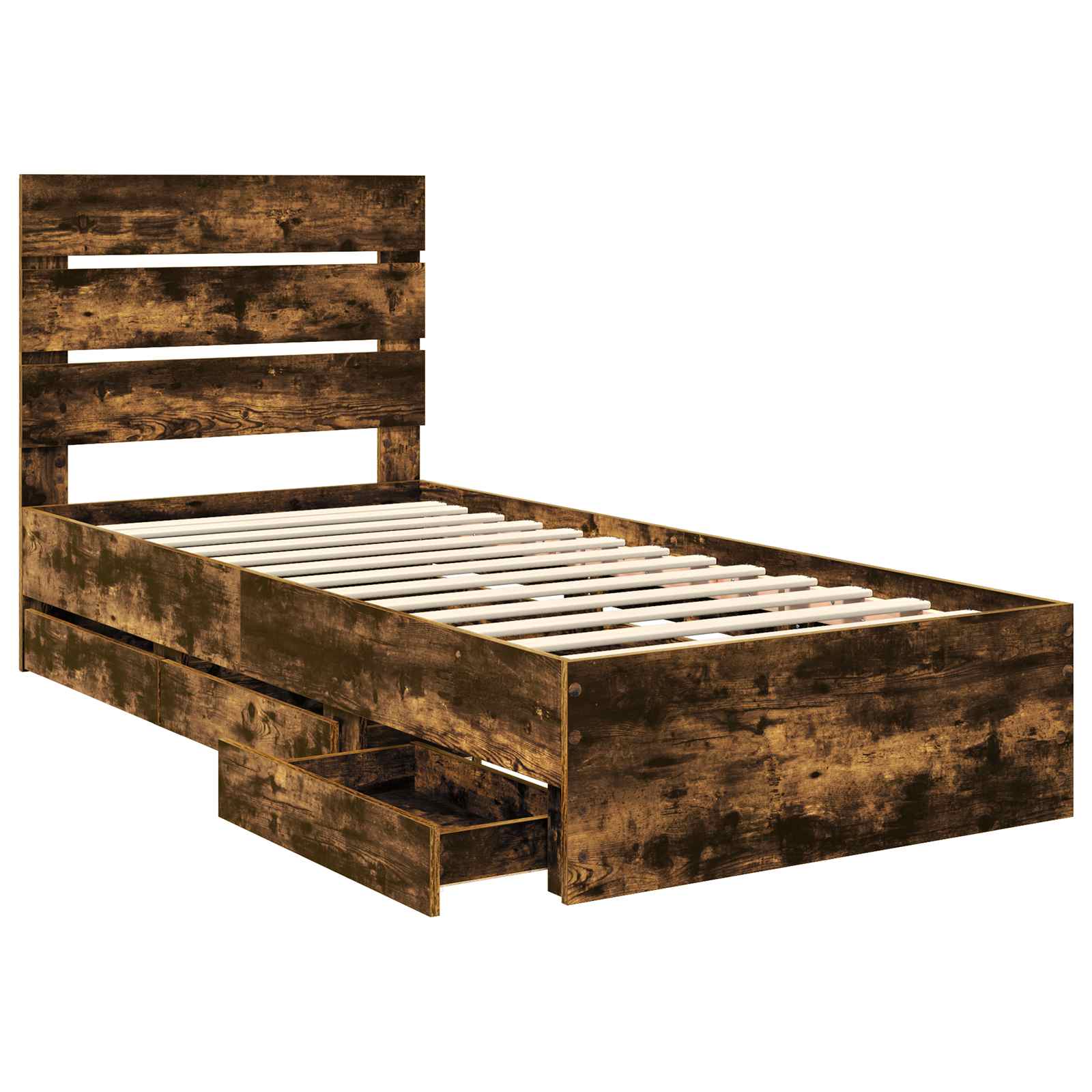 Struttura del letto con cassetto Rovere fumé 75 x 190 cm | homemem39