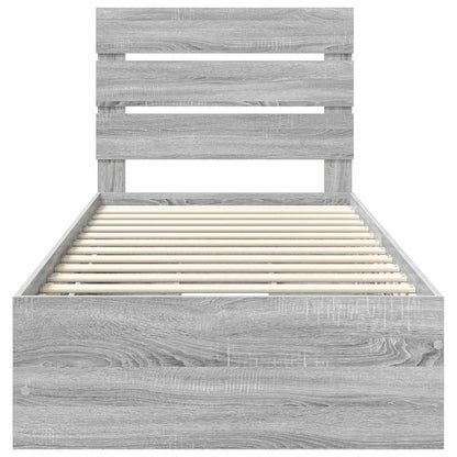 Struttura del letto con cassetto Grigio Sonoma 75 x 190 cm | homemem39