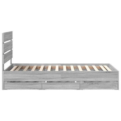 Struttura del letto con cassetto Grigio Sonoma 75 x 190 cm | homemem39