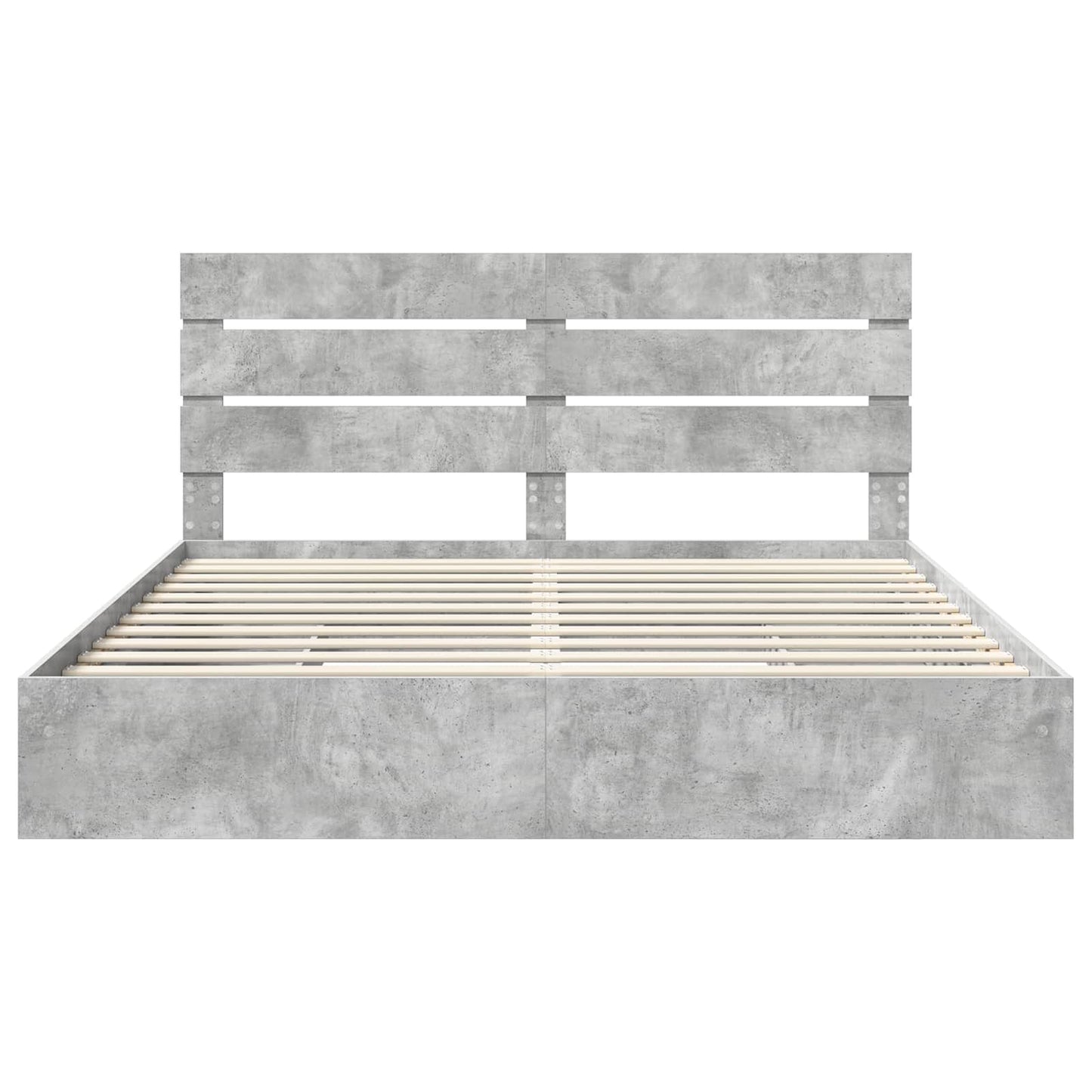 Letto con Contenitore con testiera Grigio cemento 200 x 200 cm | homemem39