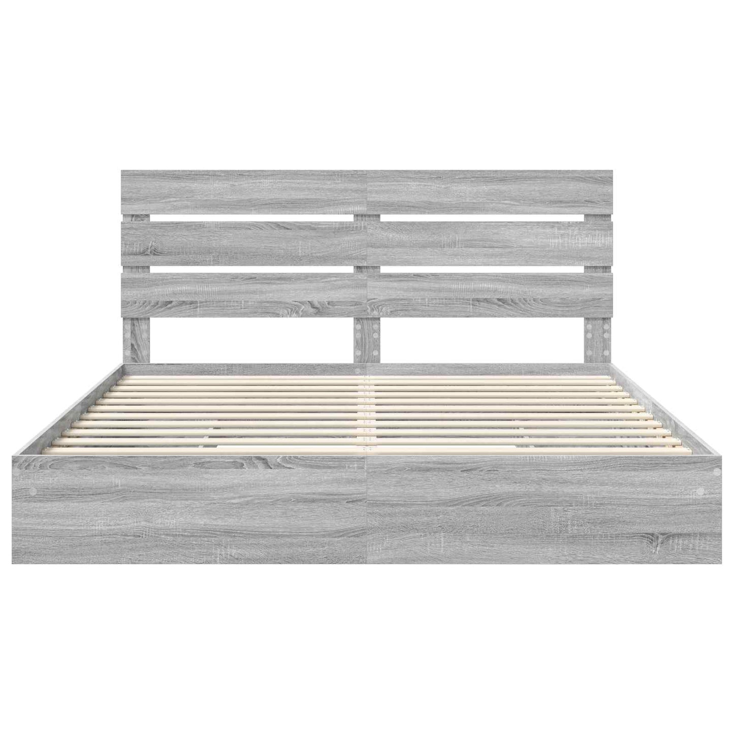 Letto con Contenitore con testiera Grigio Sonoma 200 x 200 cm | homemem39
