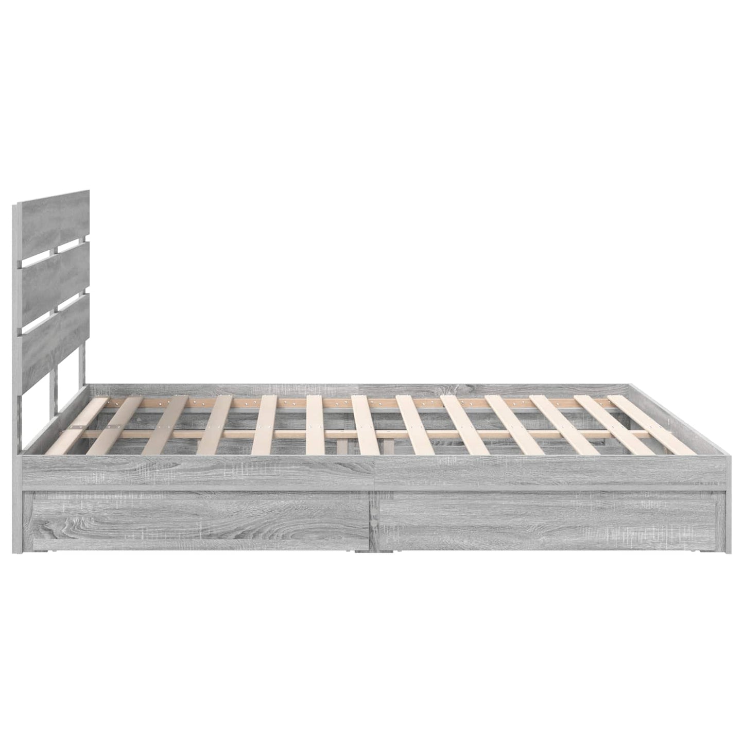 Letto con Contenitore con testiera Grigio Sonoma 200 x 200 cm | homemem39