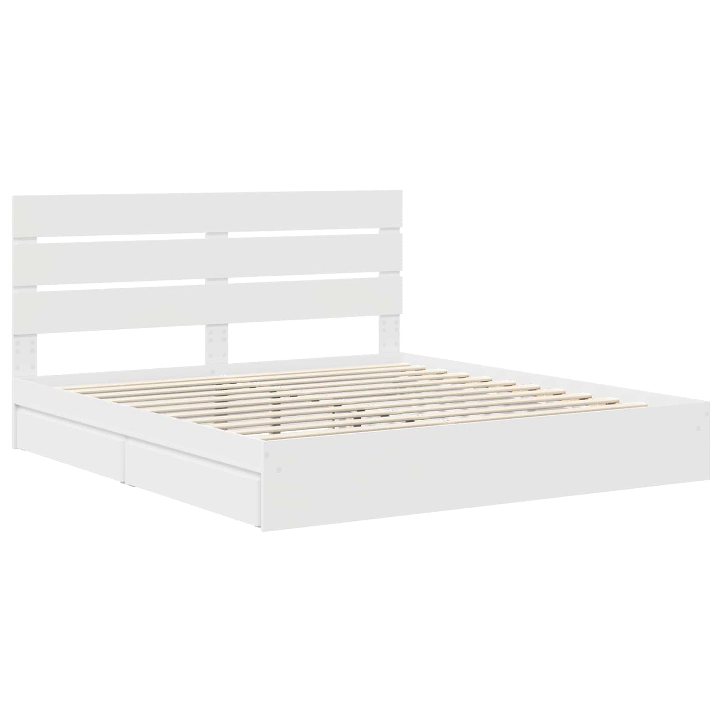 Letto con Contenitore Bianco 180 x 200 cm Legno multistrato | homemem39