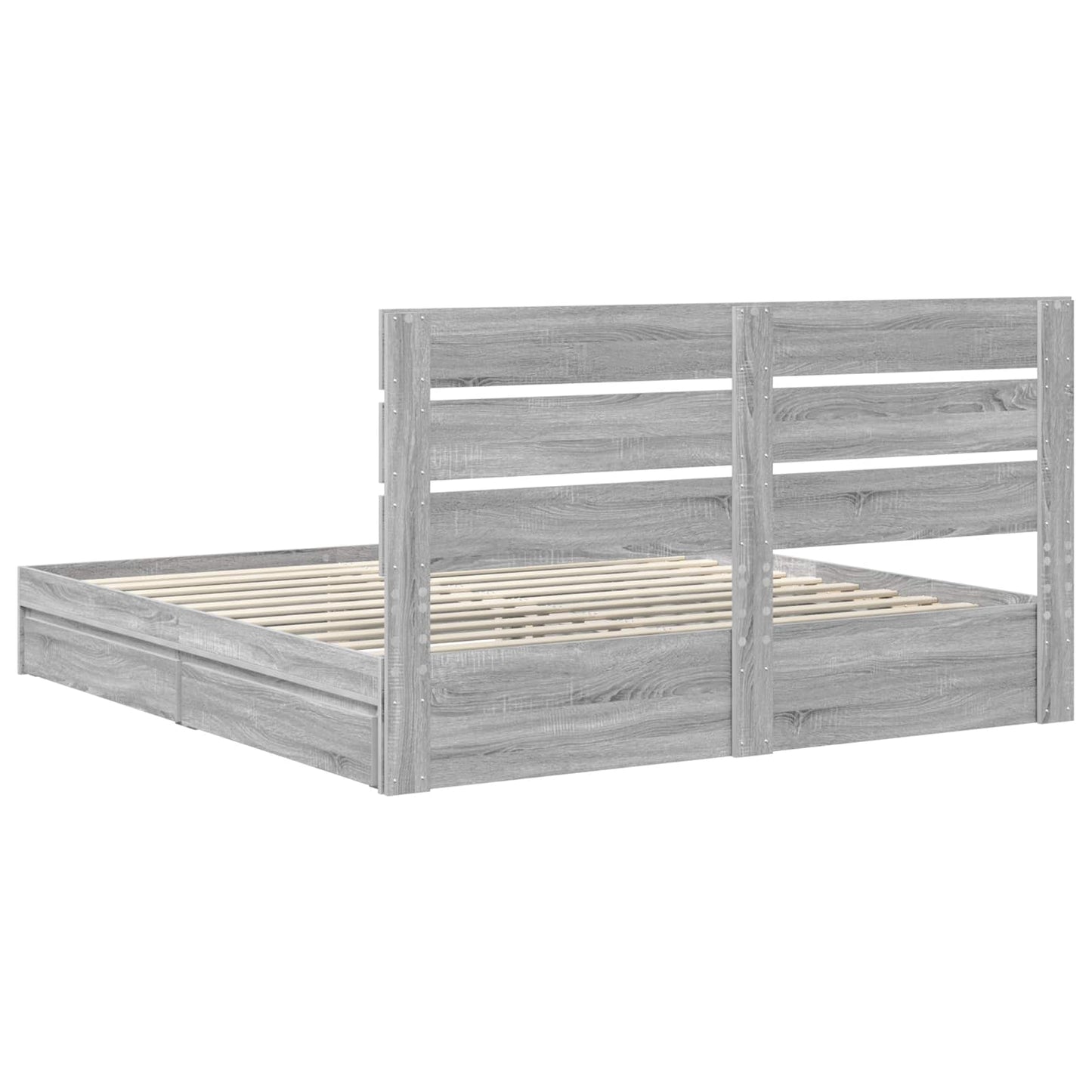 Letto con Contenitore con testiera Grigio Sonoma 180 x 200 cm | homemem39