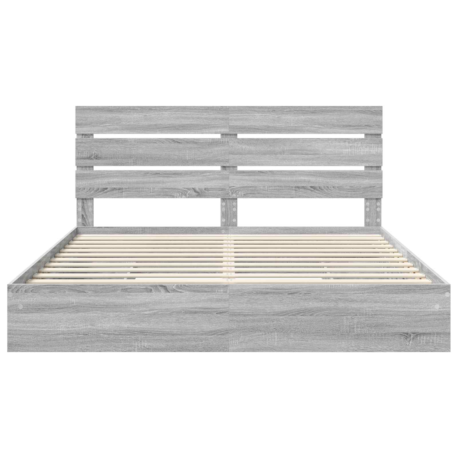 Letto con Contenitore con testiera Grigio Sonoma 180 x 200 cm | homemem39