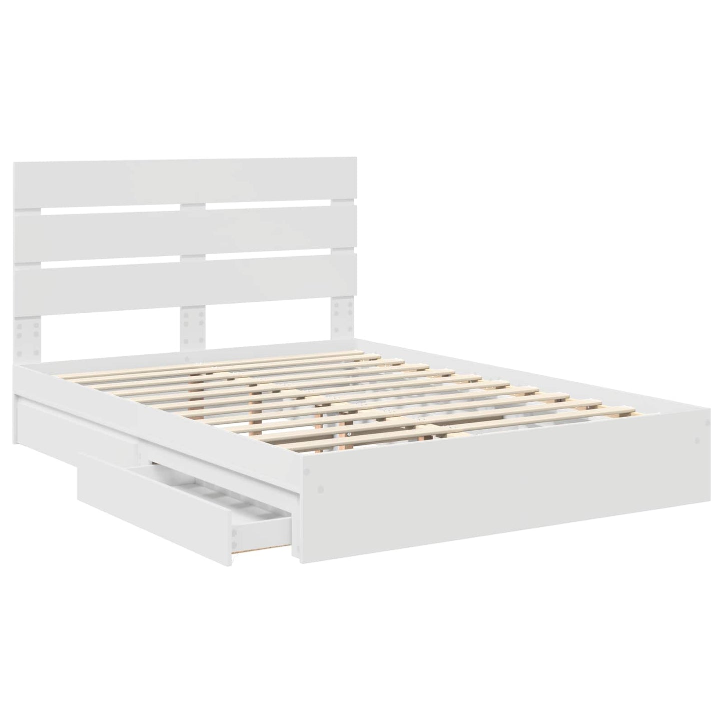 Letto con Contenitore Bianco 160 x 200 cm Legno multistrato | homemem39