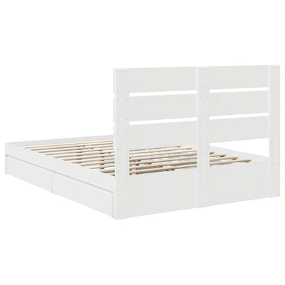Letto con Contenitore Bianco 160 x 200 cm Legno multistrato | homemem39